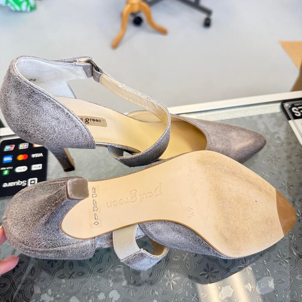 Paul Green Silver Metallic Heels UK 6.5 US 9 - Picture 4 of 4